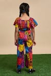 Shop_LIL DRAMA_Multi Color Printed Poplin Leopard Gaze Jumpsuit With Hairband _at_Aza_Fashions