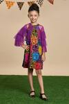 Buy_LIL DRAMA_Multi Color Cotton, Poplin Leopard Gaze Print Dress With Ruffle Tiered Jacket _at_Aza_Fashions