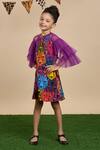 Buy_LIL DRAMA_Multi Color Cotton, Poplin Leopard Gaze Print Dress With Ruffle Tiered Jacket _Online_at_Aza_Fashions