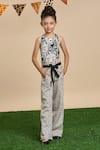 Buy_LIL DRAMA_Black Printed Poplin Leopard Gaze Top And Pant Set _at_Aza_Fashions