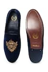 Shop_Domani_Blue Embroidery Regal Bee Juttis _at_Aza_Fashions