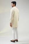 Shop_Vaani Beswal_Off White 100% Handloom Cotton Embroidered Thread Adrian Pleat Detailed Kurta _at_Aza_Fashions