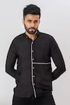 Buy_Vaani Beswal_Aster Cord-Piping Detailed Shirt _at_Aza_Fashions