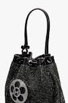 Buy_Outhouse_The Poppi Mesh Rhinestone Bucket Bag _Online_at_Aza_Fashions