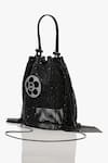 Buy_Outhouse_The Poppi Mesh Rhinestone Bucket Bag _Online