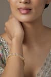 Buy_Karisa Designs_White Diamonds Quad Kundan Stone Embellished Bangle _at_Aza_Fashions