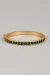 Shop Karisa Designs Green Stones Quad Kundan Embellished Bangle at Aza Fashions Shop_Karisa Designs_Green Stones Quad Kundan Embellished Bangle _at_Aza_Fashions