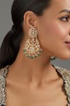 Buy_Karisa Designs_White Pearls, Beads, Stones Padma Kundan Embellished Chandbalis _at_Aza_Fashions