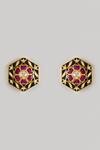 Shop_Karisa Designs_Hexagon Shaped Stud Earrings _at_Aza_Fashions