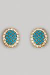 Shop_Karisa Designs_Semi Precious Stone Embellished Studs _at_Aza_Fashions