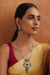 Shop_SWABHIMANN_Multi Color Stone Embellished Pendant Necklace Set _Online_at_Aza_Fashions