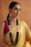 Buy_SWABHIMANN_Black Beads Layered Necklace Set _at_Aza_Fashions