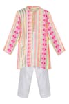 Buy_MINIME ORGANICS_Geometric Woven Kurta With Pyjama _at_Aza_Fashions