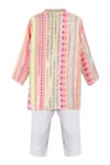 Shop_MINIME ORGANICS_Geometric Woven Kurta With Pyjama _at_Aza_Fashions