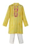 Buy_MINIME ORGANICS_Lace Embellished Kurta Pyjama Set _at_Aza_Fashions