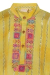 Buy_MINIME ORGANICS_Lace Embellished Kurta Pyjama Set _Online_at_Aza_Fashions