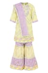 Buy_MINIME ORGANICS_Chevron Lace Embellished Kurta Sharara Set _at_Aza_Fashions