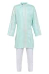 Buy_MINIME ORGANICS_Stripe Threadwork Kurta With Pyjama _at_Aza_Fashions