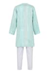 Shop_MINIME ORGANICS_Stripe Threadwork Kurta With Pyjama _at_Aza_Fashions