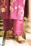 Buy_Vaayu_Purple Muslin Cotton Embroidered Floral Round Kurta Pant Set 