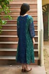 Shop_Vaayu_Green Muslin Cotton Printed Abstract V Neck Scattered Midi Dress _at_Aza_Fashions