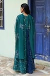 Shop_Vaayu_Green Muslin Cotton Printed Abstract Round Scattered Kurta With Dupatta _at_Aza_Fashions