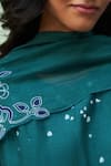 Vaayu_Green Muslin Cotton Printed Abstract Round Scattered Kurta With Dupatta _Online