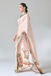 Shop_Anamika Khanna_Pink Printed Floral Round Embroidered Saree With Blouse _Online_at_Aza_Fashions