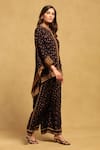 Buy_Ritu Kumar_Black Viscose Crepe Print Aztec Bloom Motif Round Gopuram Shirt With Pant _Online_at_Aza_Fashions