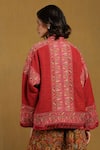 Shop_Ritu Kumar_Pink Cotton Embroidery Abstract Vine Stand Collar Peru Jacket _at_Aza_Fashions