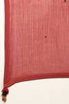 Buy_Ritu Kumar_Red Cotton Silk Jacquard Printed Geometric V Neck Kinnauri Kurta Set 