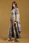 Buy_Ritu Kumar_Beige Viscose Crepe Printed Paisley Round High Neck Sulawasi Anarkali Set _Online_at_Aza_Fashions