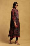 Buy_Ritu Kumar_Black Viscose Crepe Printed Diamond Round Zinat Kurta Set _Online_at_Aza_Fashions
