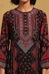Shop_Ritu Kumar_Black Viscose Crepe Printed Diamond Round Zinat Kurta Set _Online_at_Aza_Fashions