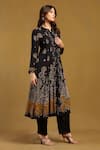 Buy_Ritu Kumar_Black Viscose Crepe Collared Madhura Floral Paisley Pattern Kurta _Online_at_Aza_Fashions