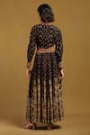Shop_Ritu Kumar_Black Cotton Voile Collared V Gopuram Abstract Pattern Maxi Dress _at_Aza_Fashions