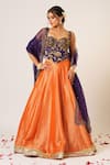 Buy_Aayushi Maniar_Devaki Floral Banarasi Kalidar Lehenga Set _at_Aza_Fashions