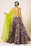 Shop_Aayushi Maniar_Maitreyi Floral Patterned Lehenga Set _at_Aza_Fashions