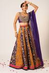 Buy_Aayushi Maniar_Menaka Floral Embroidered Kalidar Lehenga Set _at_Aza_Fashions