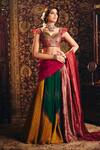 Buy_Aayushi Maniar_Panchali Patchwork Draped Lehenga Set _at_Aza_Fashions