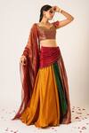 Buy_Aayushi Maniar_Panchali Patchwork Draped Lehenga Set 