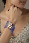 Buy_Karisa Designs_Florin Moissanite Polki Embellished Bracelet _at_Aza_Fashions