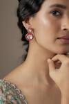 Buy_Karisa Designs_Moissanite Polki Studded Earrings _at_Aza_Fashions