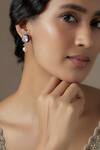 Buy_Karisa Designs_Moissanite Polki Embellished Pearl Drop Earrings _at_Aza_Fashions