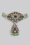 Buy_Karisa Designs_Bahara Moissanite Polki Embellished Victorian Choker _at_Aza_Fashions