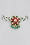 Shop_Karisa Designs_Padma Phool Moissanite Polki Embellished Choker _at_Aza_Fashions