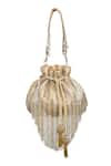 Buy_Samyukta Singhania_Gold Cutdana Mesh Tassel Embellished Potli Bag 