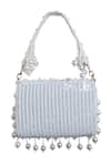 Shop_Samyukta Singhania_White Sequin And Pearl Tassel Embellished Bag _at_Aza_Fashions