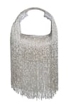 Shop_Samyukta Singhania_Silver Cutdana And Bead Tassel Embellished Clutch Bag _at_Aza_Fashions