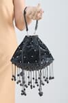 Buy_Samyukta Singhania_Black Sequin And Pearl Tassel Embellished Potli Bag _Online_at_Aza_Fashions